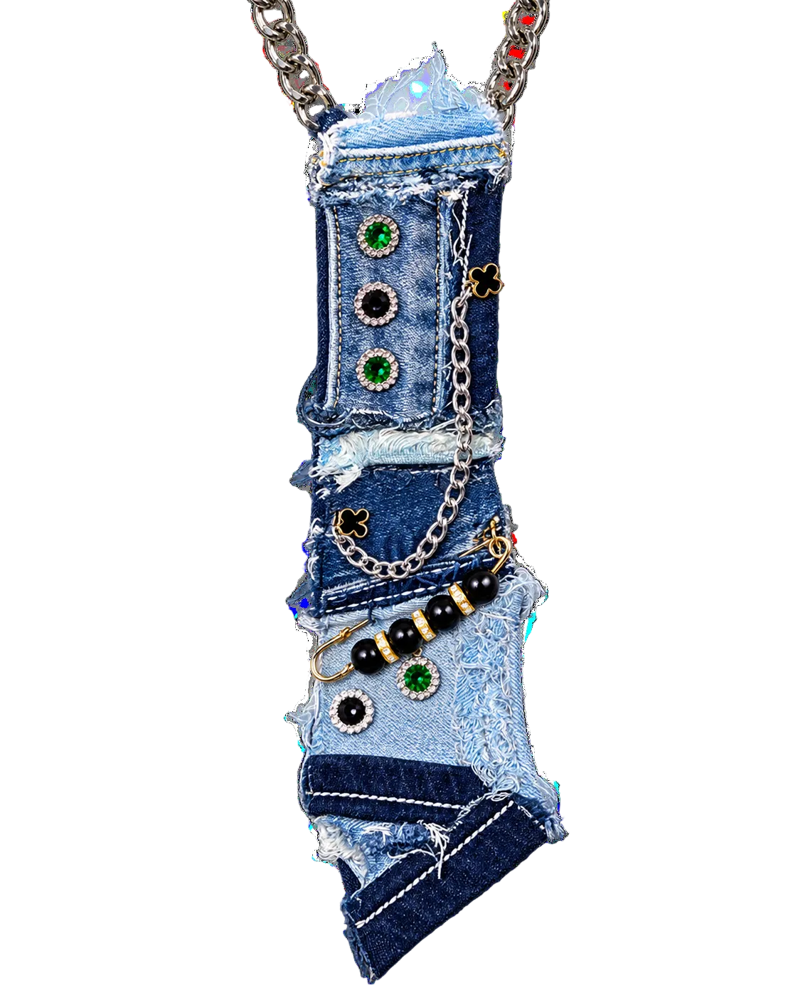 TVF XO — Emerald Noir Denim Tie